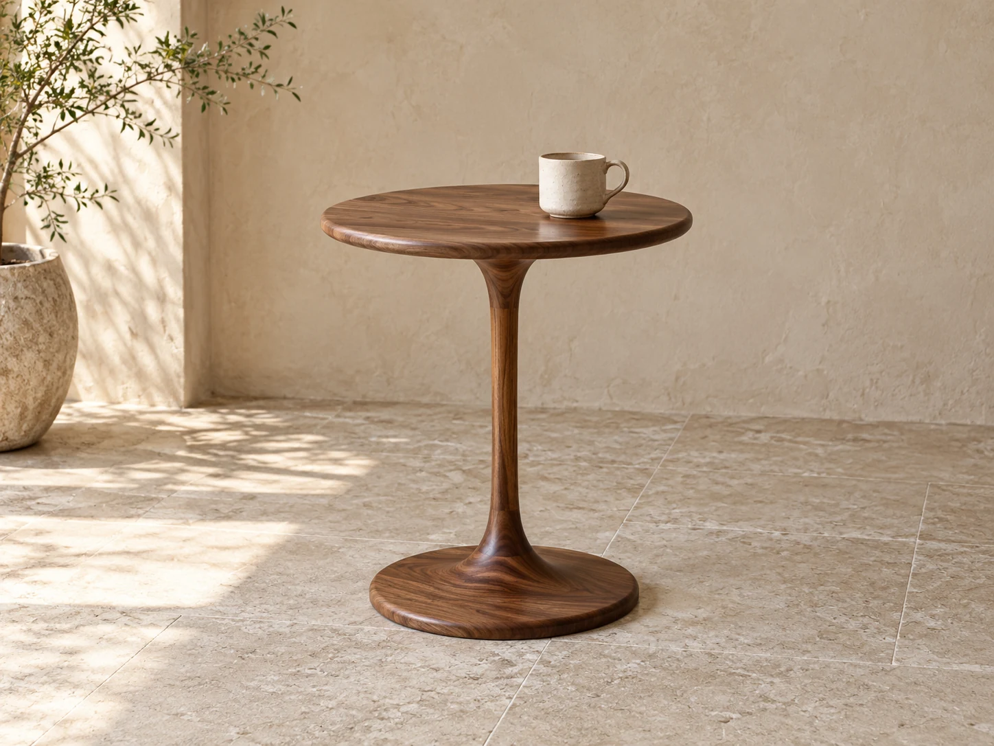 Walnut Side Table furniture concept